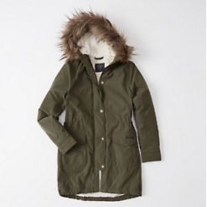 Abercrombie & Fitch Sherpa-Lined Military Parka